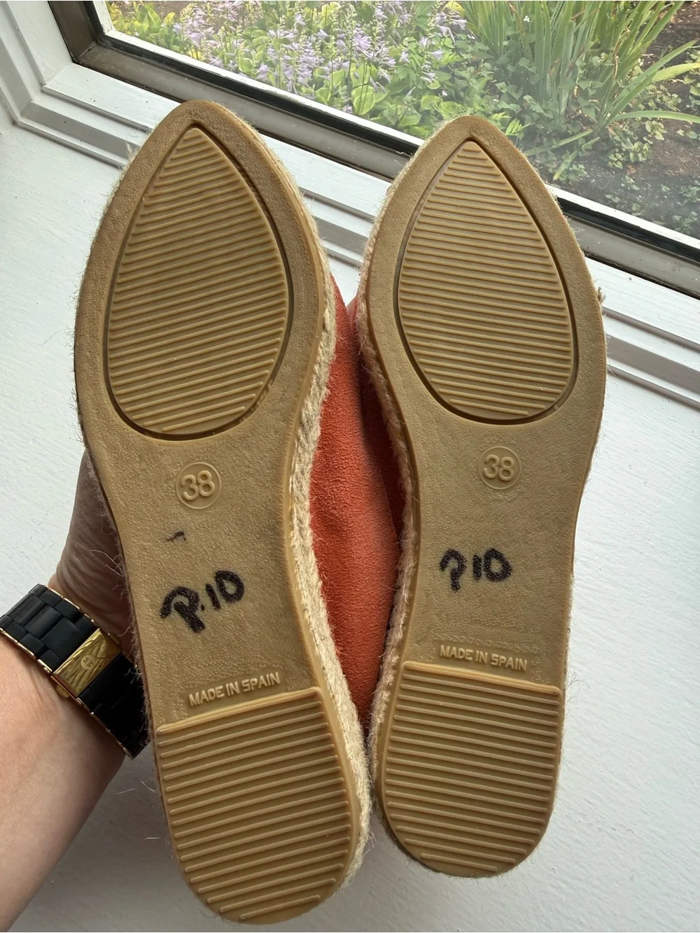 Light Red Floral Embroidered Slip-On Espadrilles
